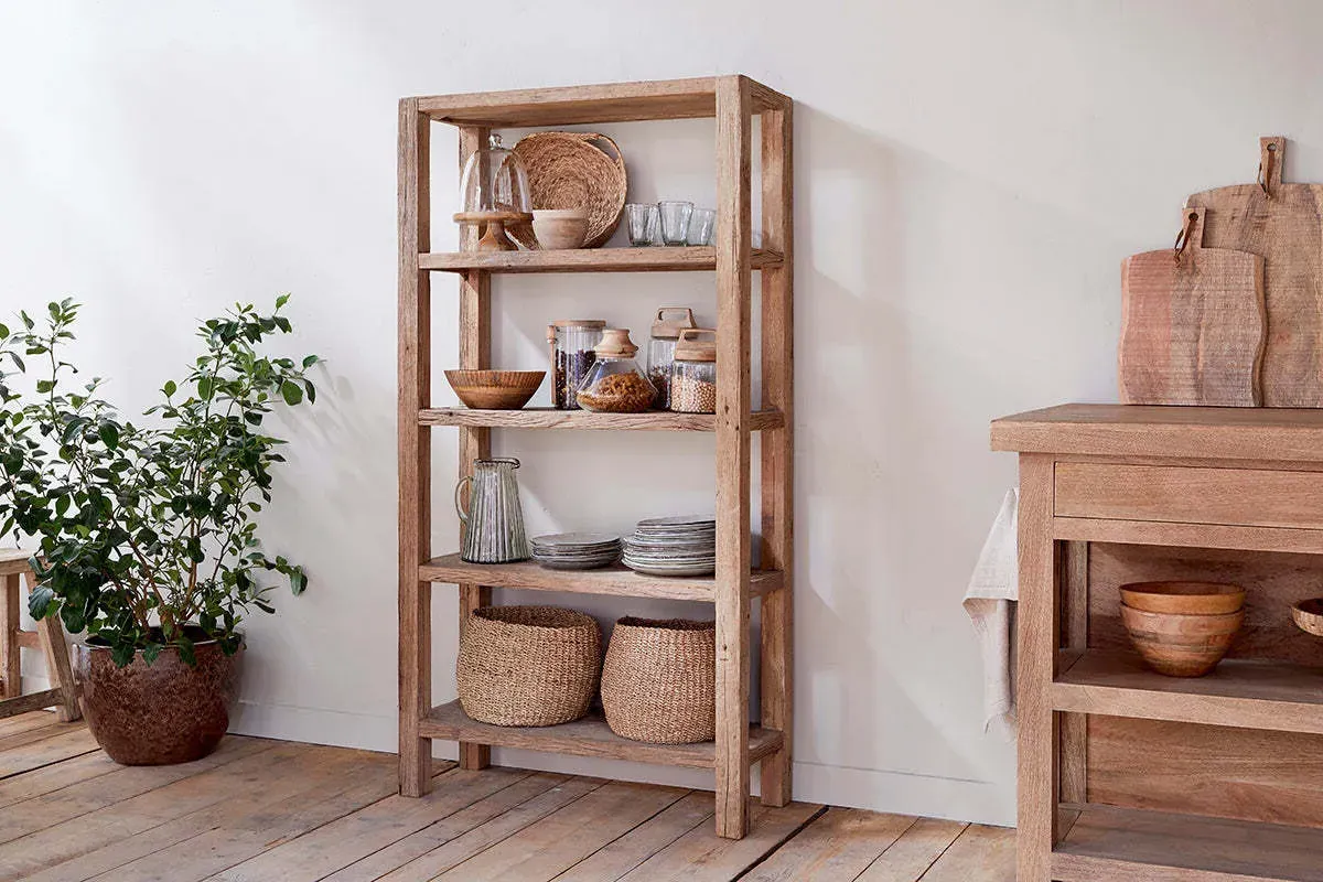Ibo Wide Shelving Unit - Natural, Reclaimed Wood product