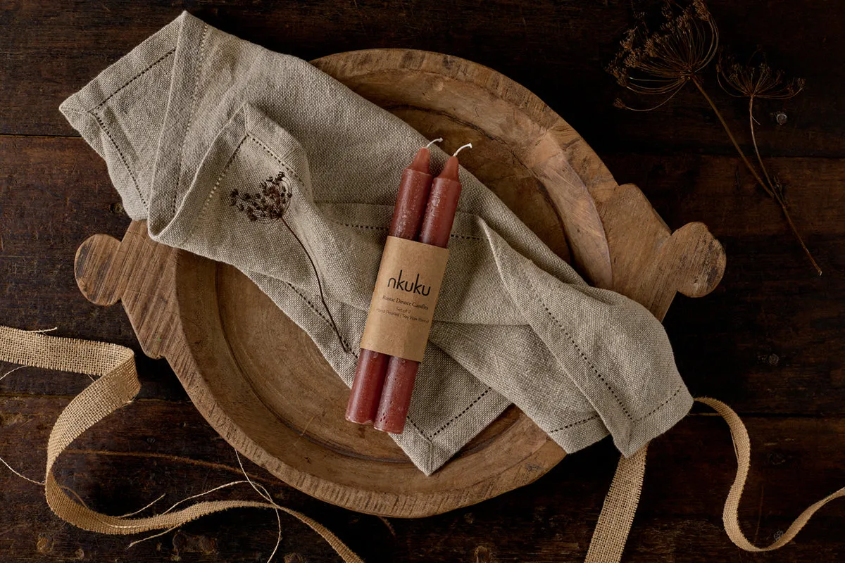 Ic Soy Blend Dinner Candles Set of 2 - Rust image