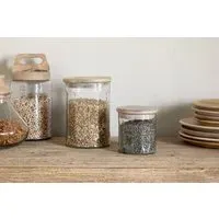 Igoko Medium Storage Jar - Clear, Mango Wood