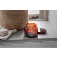 Ilcoso Recycled Hammered Glass Storage Pot - Amber