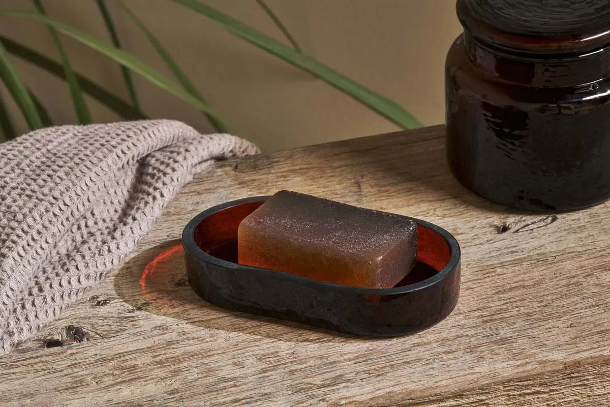 Ilcoso Soap Dish - Amber, Recycled Glass image
