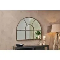 Imoma Iron Overmantel Arch Mirror - Brass