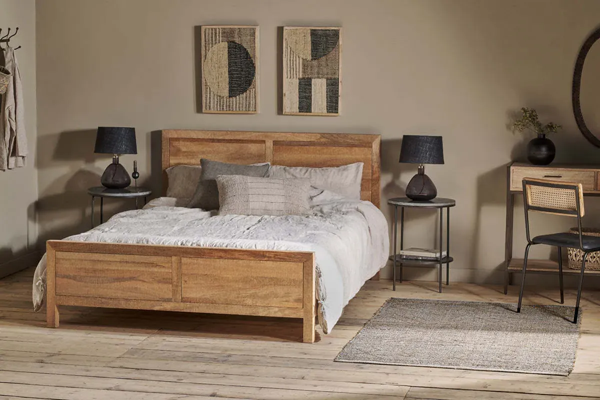 Indali King Size Bed Frame - Natural, Mango Wood product