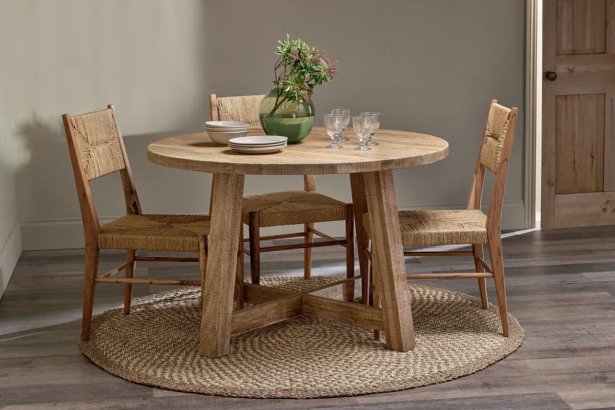 Indali Large Round Dining Table - Natural, Mango Wood