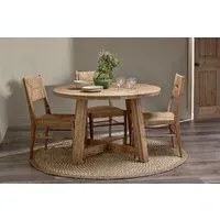 Indali Small Round Dining Table - Natural, Mango Wood