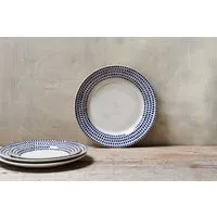 Indigo Drop Dinner Plate - Cream & Indigo, Ceramic alternate view