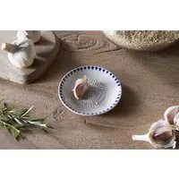 Indigo Drop Garlic Grater - Cream, Ceramic alternate view