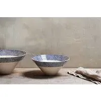 Indigo Drop Medium Serving Bowl - Cream