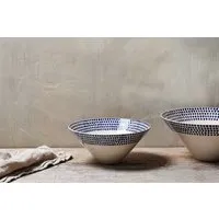 Indigo Drop Medium Serving Bowl - Cream & Indigo, Ceramic alternate view