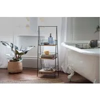 Indore 3-Shelf Storage Caddy - Aged Brass, Mango Wood alternate view