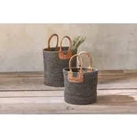 Indra Small Coil Storage Basket - Charcoal