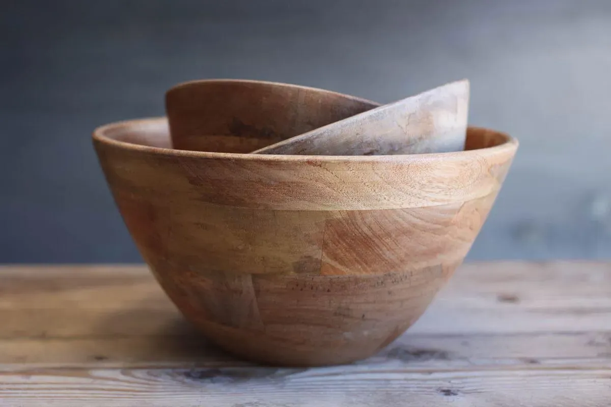 Indus Large Wooden Bowl - Mango Wood
