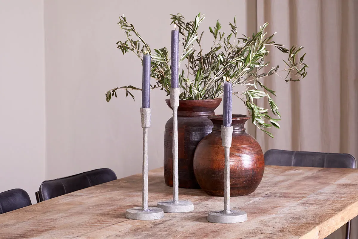 Inigo Large Candle Holder - Aged Zinc