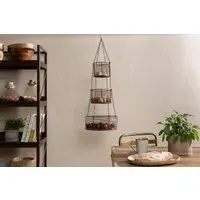 Inkollu 3-Tier Hanging Basket Set - Aged Brass