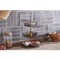 Inkollu 3-Tier Wire Stand - Aged Brass