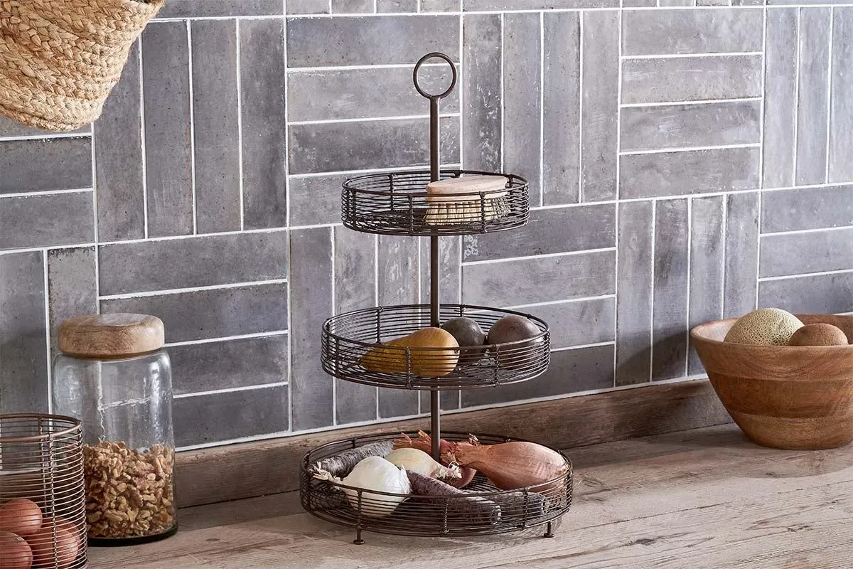 Inkollu 3-Tier Wire Stand - Aged Brass image