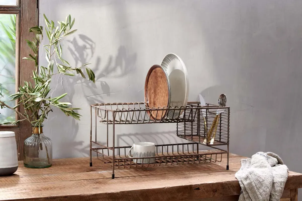 Inkollu Dish Rack - Aged Brass image