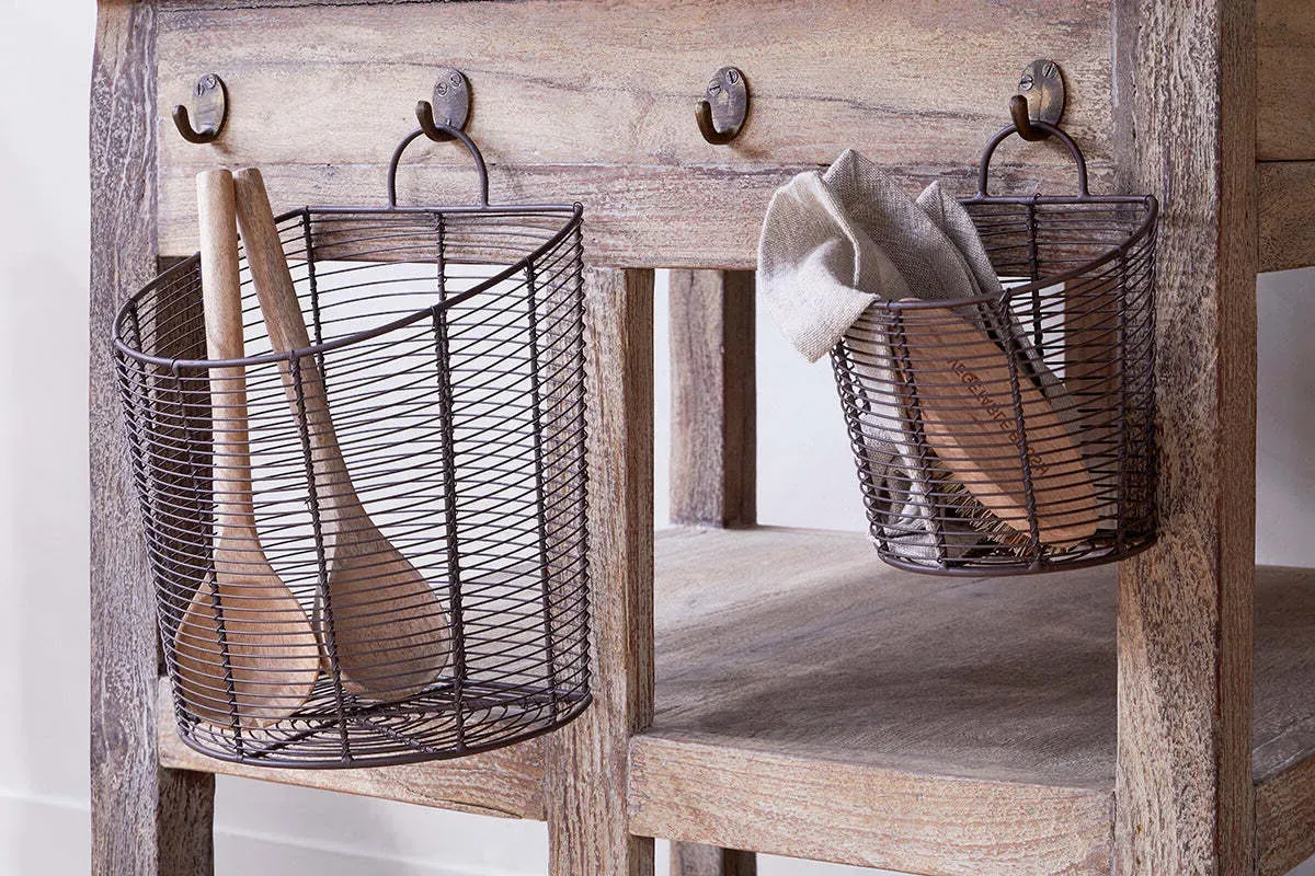 Inkollu Wall Hung Wire Baskets Set of 2 - Aged Brass product
