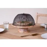Inkollu Wire Cake Stand - Aged Brass, Mango Wood