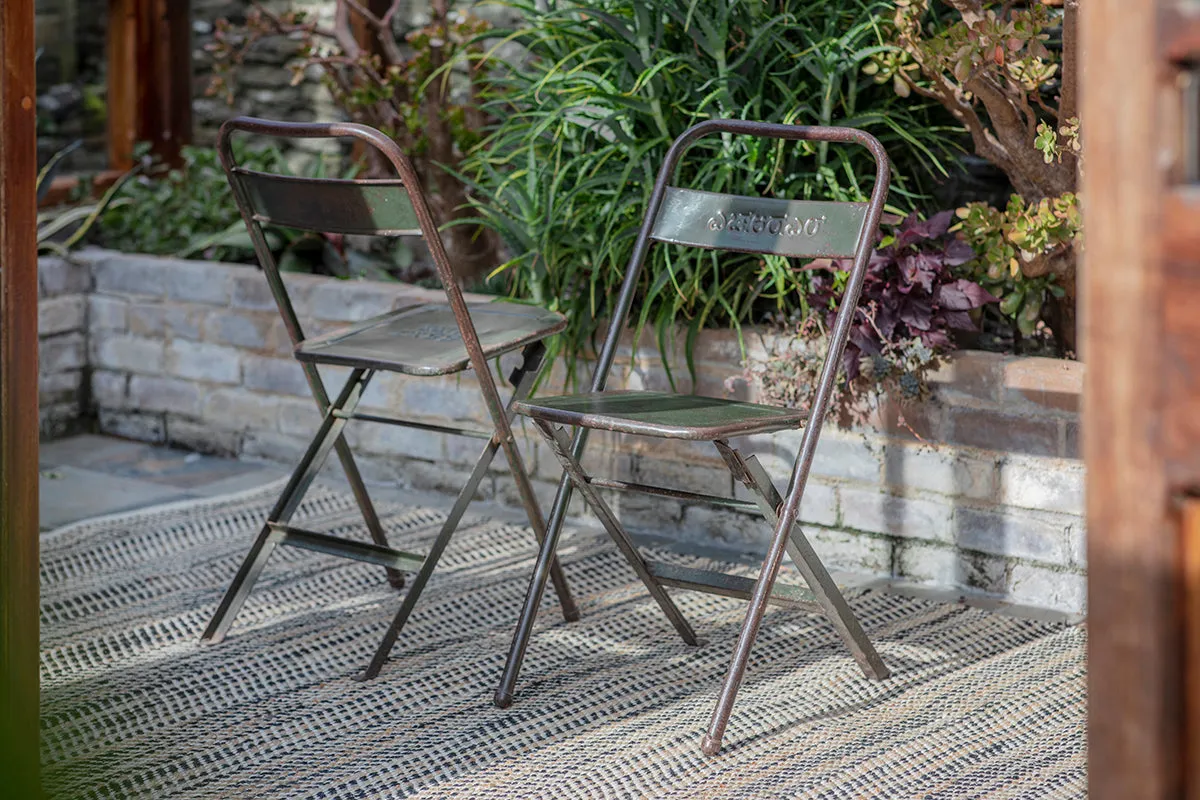 Ishan Reclaimed Folding Chair - Varies, Metal image