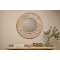 Itwa Carved Mirror - Natural, Mango Wood