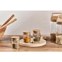 Izaan Spice Jar Set of 3 - Clear, Mango Wood alternate view