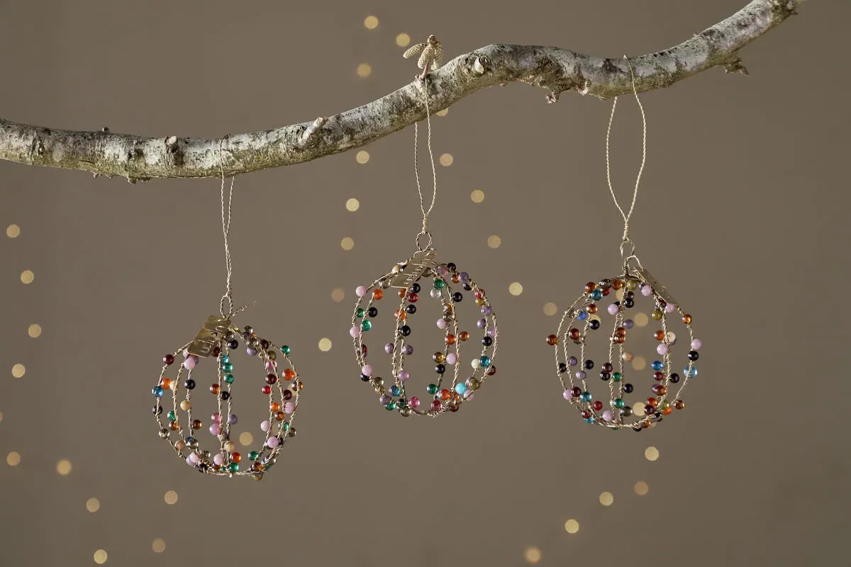 Jajan Set of 3 Christmas Baubles - Mixed Colour by NKUKU