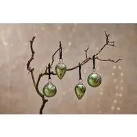 Jalshara Set of 4 Christmas Baubles - Moss, Recycled Glass alternate view
