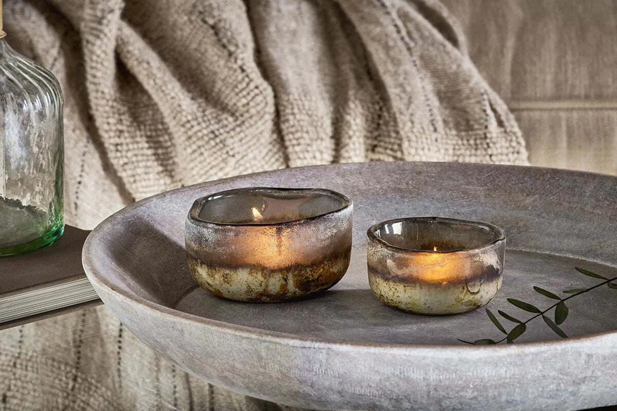 Janka Tealight Holders Set of 2 - Charcoal, Glass product