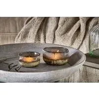 Janka Tealight Holders Set of 2 - Charcoal, Glass