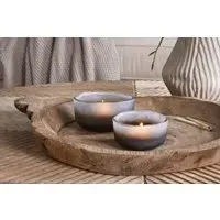 Janka Tealight Holders Set of 2 - Smoked Charcoal, Glass