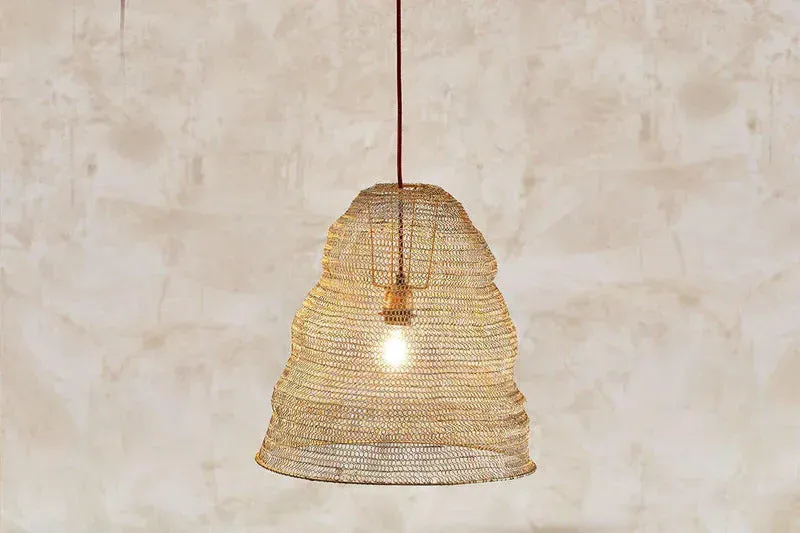 Jatani Large Oval Wire Lampshade - Antique Brass