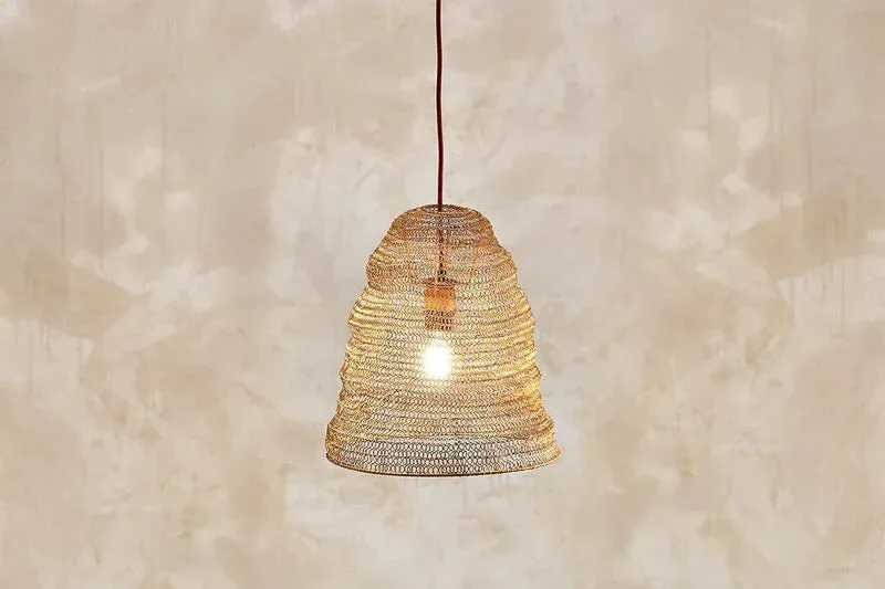 Jatani Small Oval Wire Lampshade - Antique Brass image