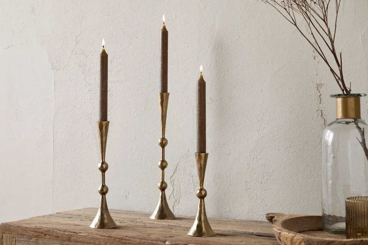 Javanee Medium Candle Holder - Antique Brass