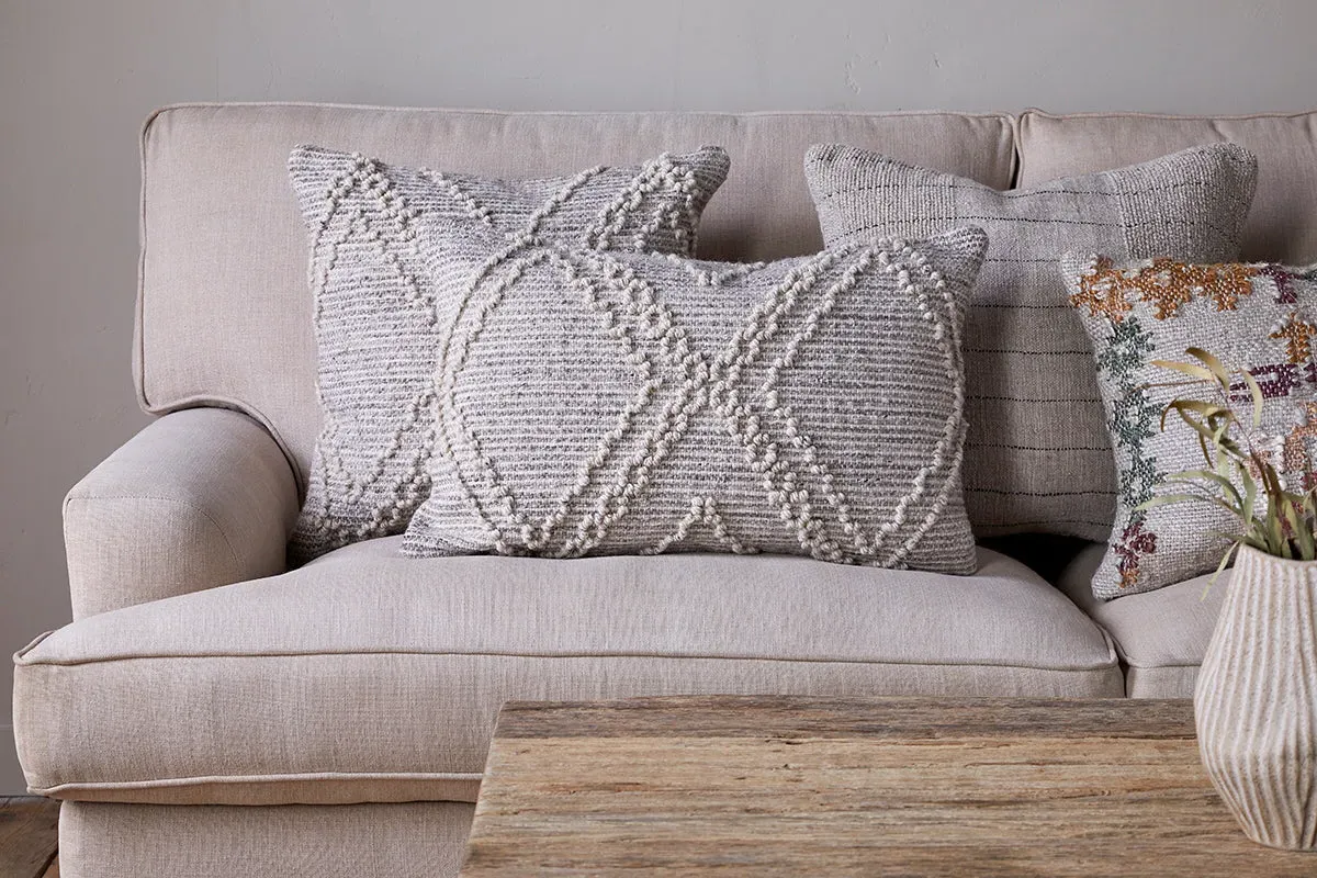 Juliyet Square Cushion Cover - Natural, Cotton & Wool