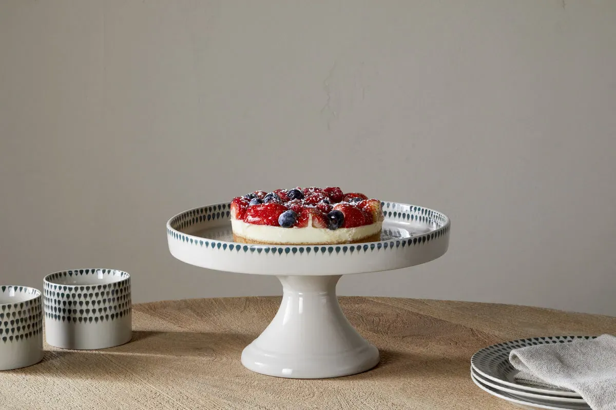 Juniper Drop Ceramic Cake Stand - Green image