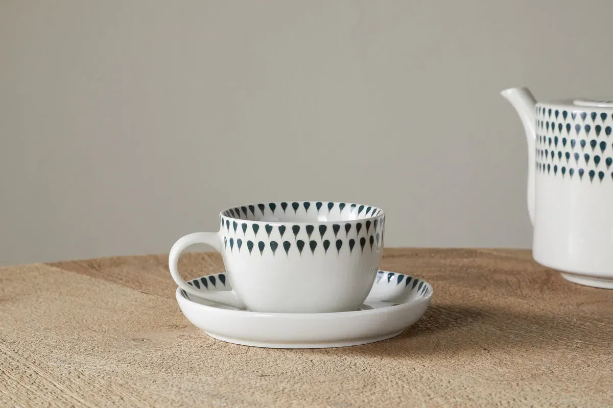 Juniper Drop Cup & Saucer - Green image