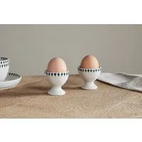 Juniper Drop Egg Cups Set of 2 - Cream, Juniper