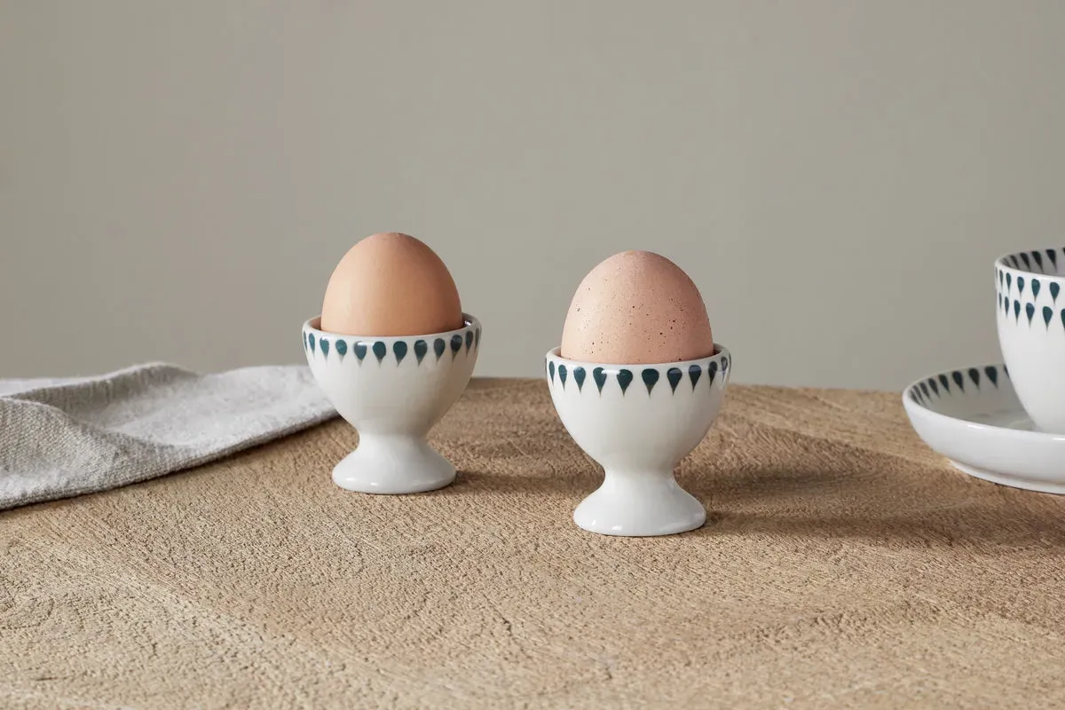 Juniper Drop Egg Cups Set of 2 - Cream, Juniper image