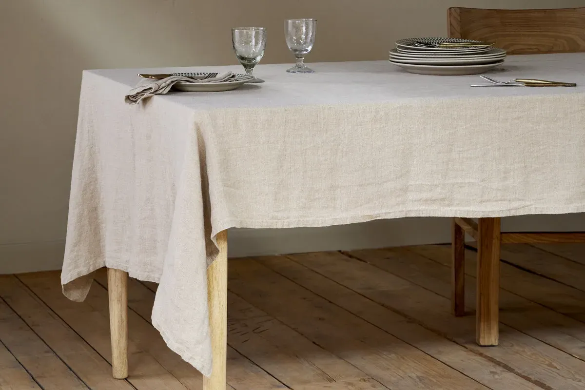Junto Large Linen Tablecloth - Natural