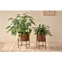 Juoni Large Iron Planter - Aged Antique, Brass