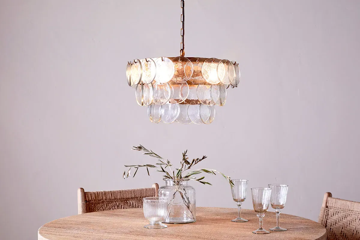 Kagitha Small Recycled Glass Chandelier - Clear image