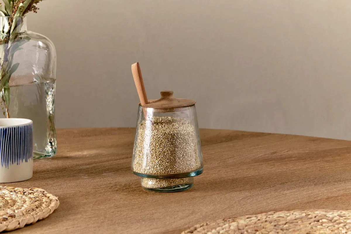 Kali Tall Storage Jar - Natural, Clear