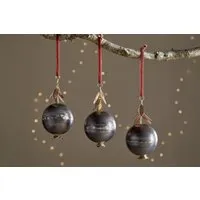 Kalira Pomegranate Baubles Set of 3 - Black, Brass by NKUKU, alternate view