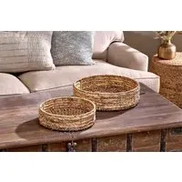 Kamtha Large Round Tray - Natural, Water Hyacinth