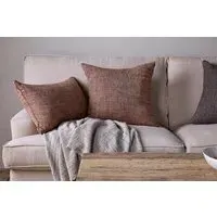 Kana Square Linen Cushion Cover - Rust
