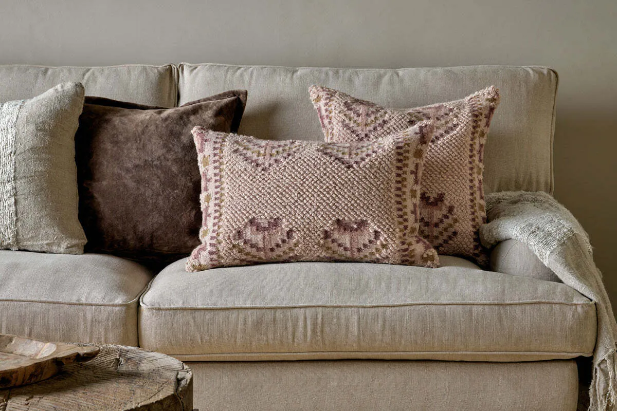 Kandy Rectangular Cushion Cover - Dusty Pink, Wool & Cotton product
