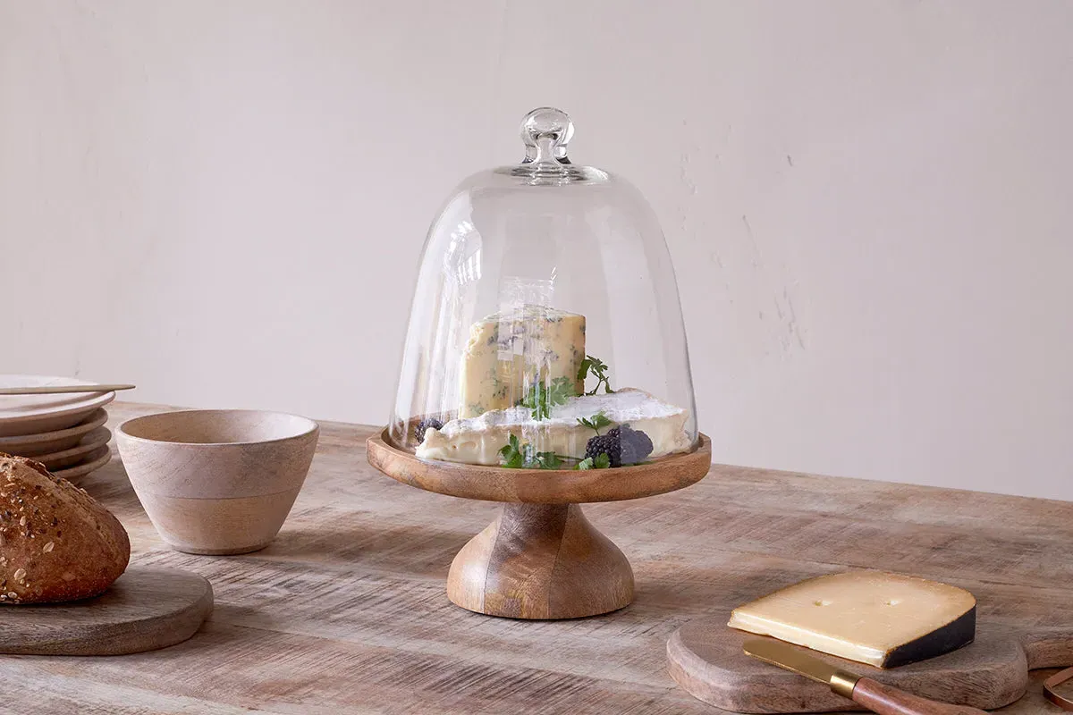 Kannati Cheese Stand - Clear, Mango Wood image