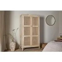 Kanz 2-Door Wardrobe with Storage - Natural, Mango Wood alternate view