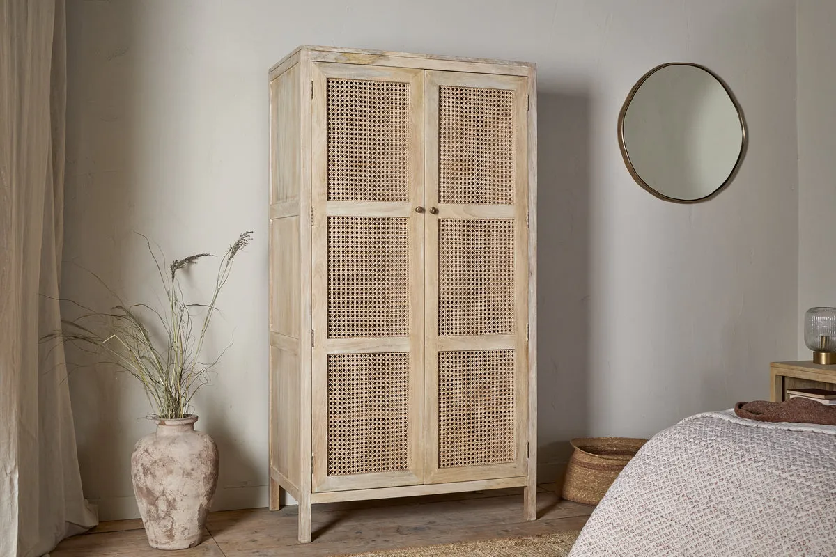 Kanz 2-Door Wardrobe with Storage - Natural, Mango Wood product